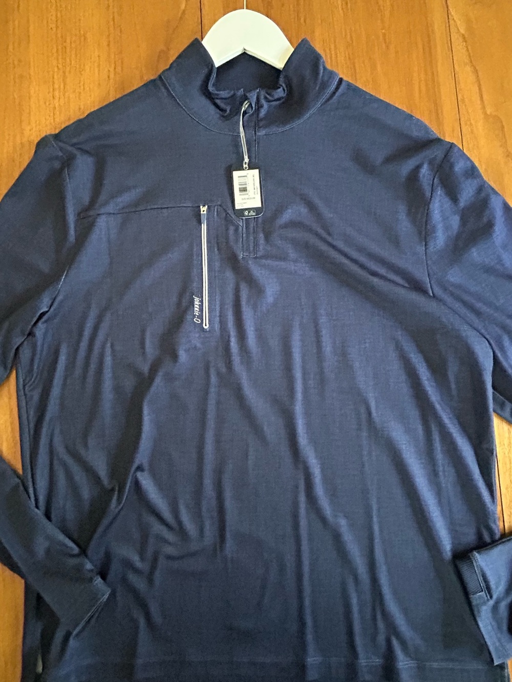 johnnie-O Navy Lightweight Quarter‑Zip Shirt Jacket